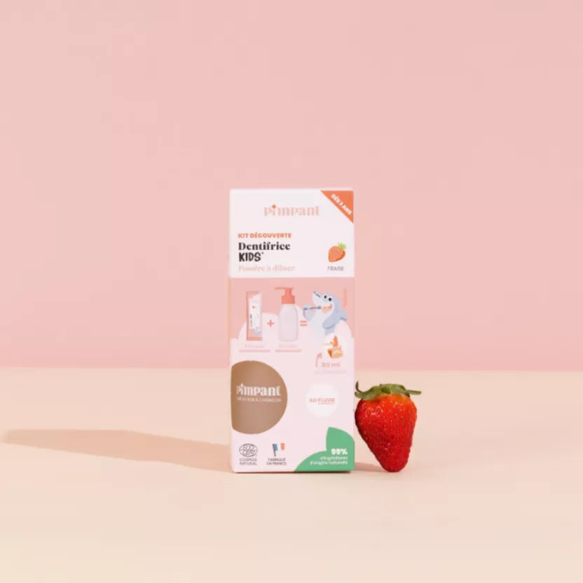 Kit Découverte Dentifrice Kids Fraise (1 bouteille + 1 stick)