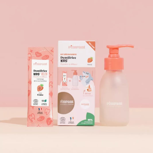 Kit Découverte Dentifrice Kids Fraise (1 bouteille + 1 stick)