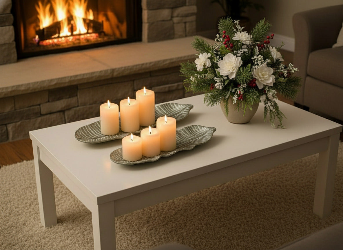 Assiettes ou plats en forme de feuilles en bois