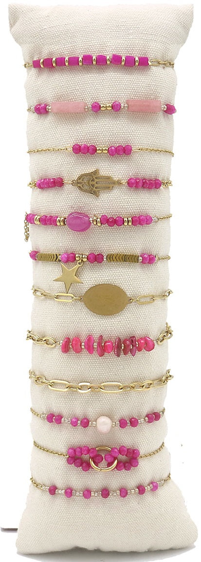 Bracelet en acier inoxydable et pierres