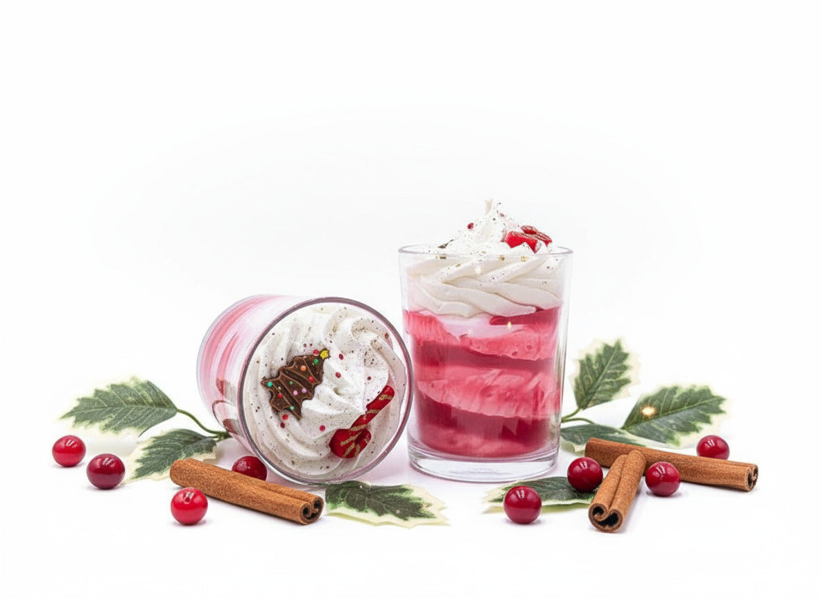 Bougie artisanale bûche de Noël