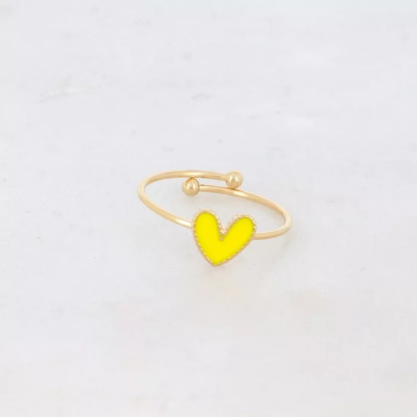 Bague Yesenia petit coeur en email coloré   Bohm Paris