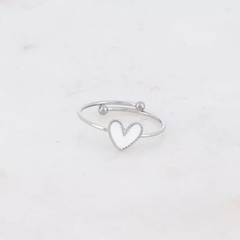 Bague Yesenia petit coeur en email coloré   Bohm Paris