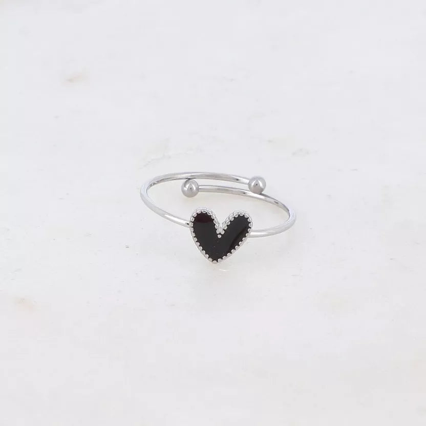 Bague Yesenia petit coeur en email coloré   Bohm Paris