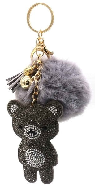 Charm fluffy ours strass
