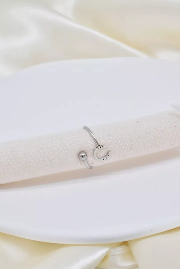 Bague en acier inoxydable fer à cheval