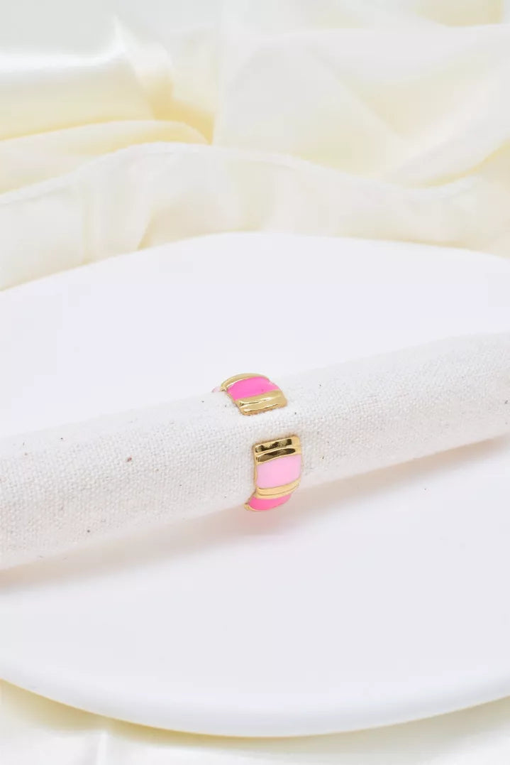 Bague en acier inoxydable en émail