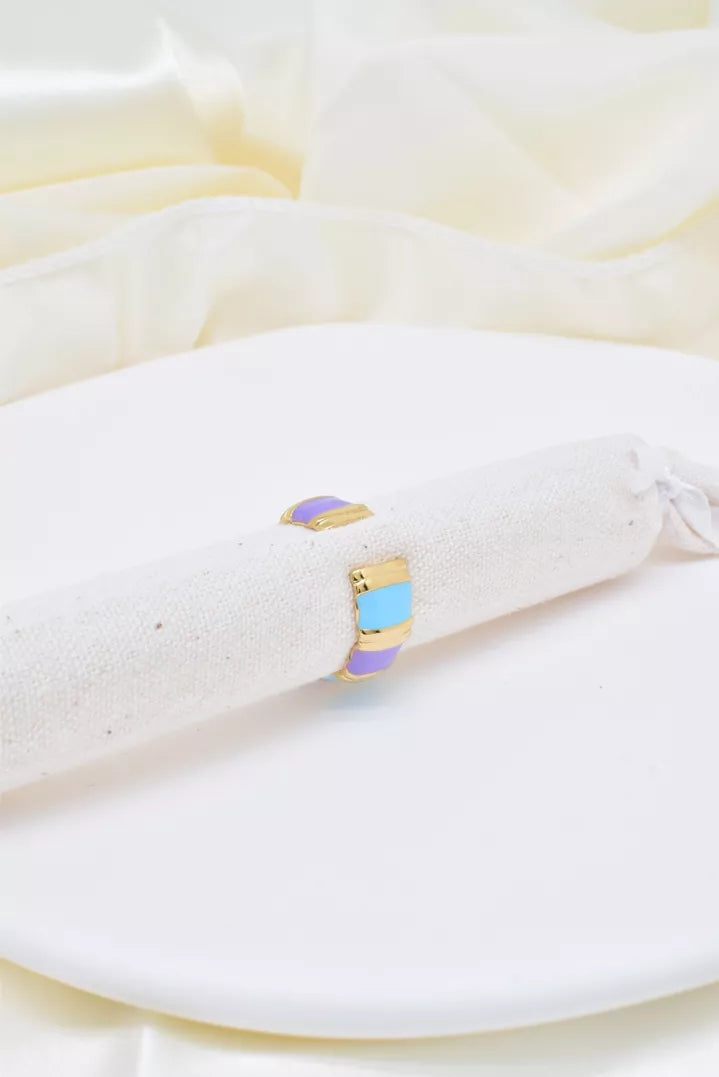 Bague en acier inoxydable en émail