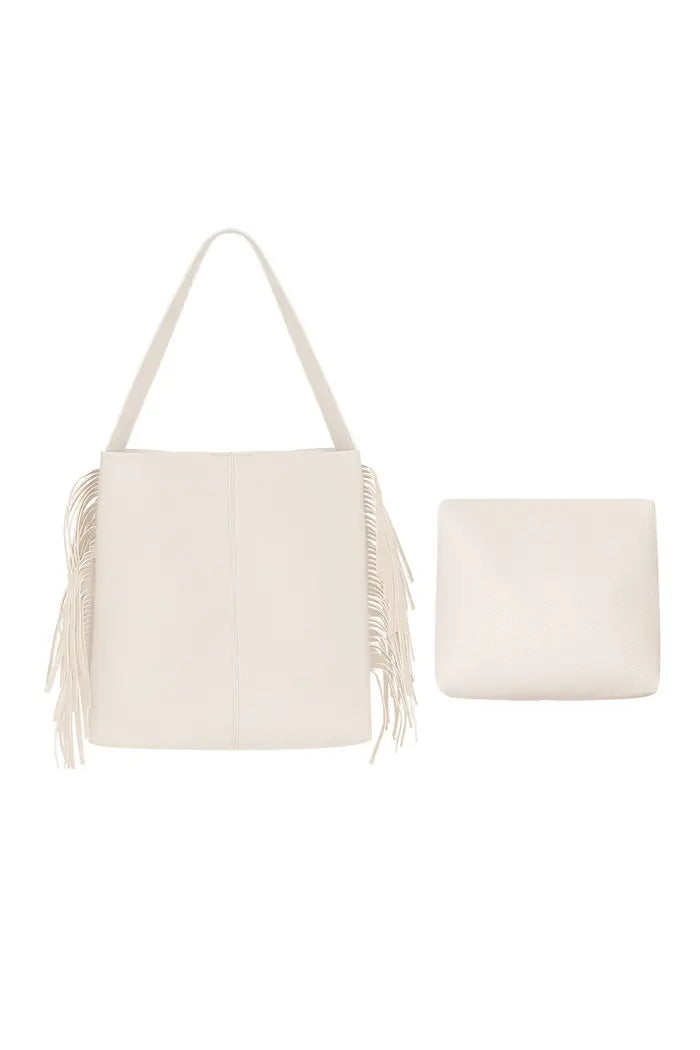 Tasche und Tasche mit Fransen