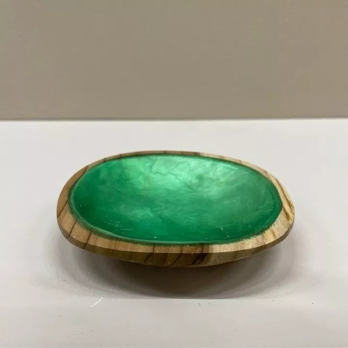 Coupelle Bois et Coquillage Capiz Vert