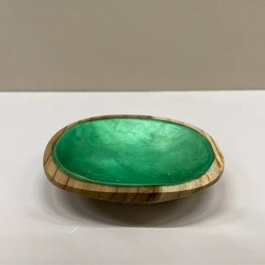 Coupelle Bois et Coquillage Capiz Vert