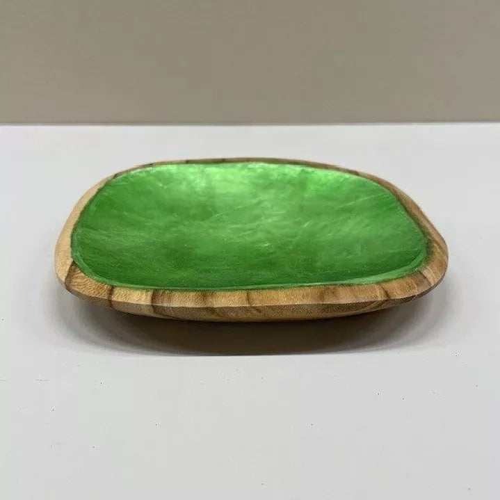 Coupelle Bois et Coquillage Capiz Vert