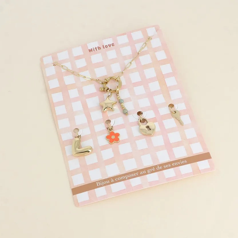 Cartelette WITH LOVE collier et 6 charms  Bohm Paris