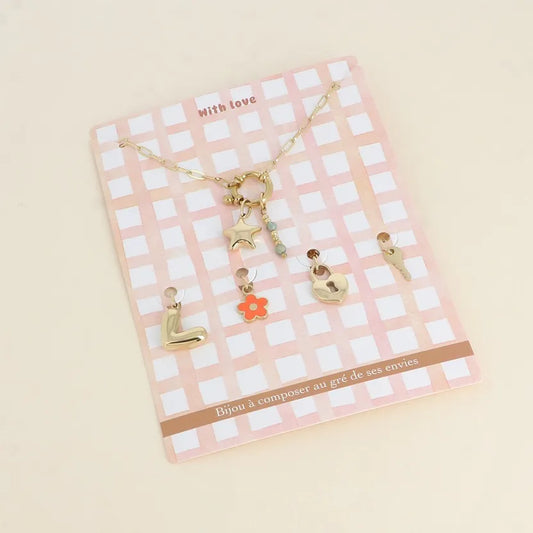 Cartelette WITH LOVE collier et 6 charms  Bohm Paris