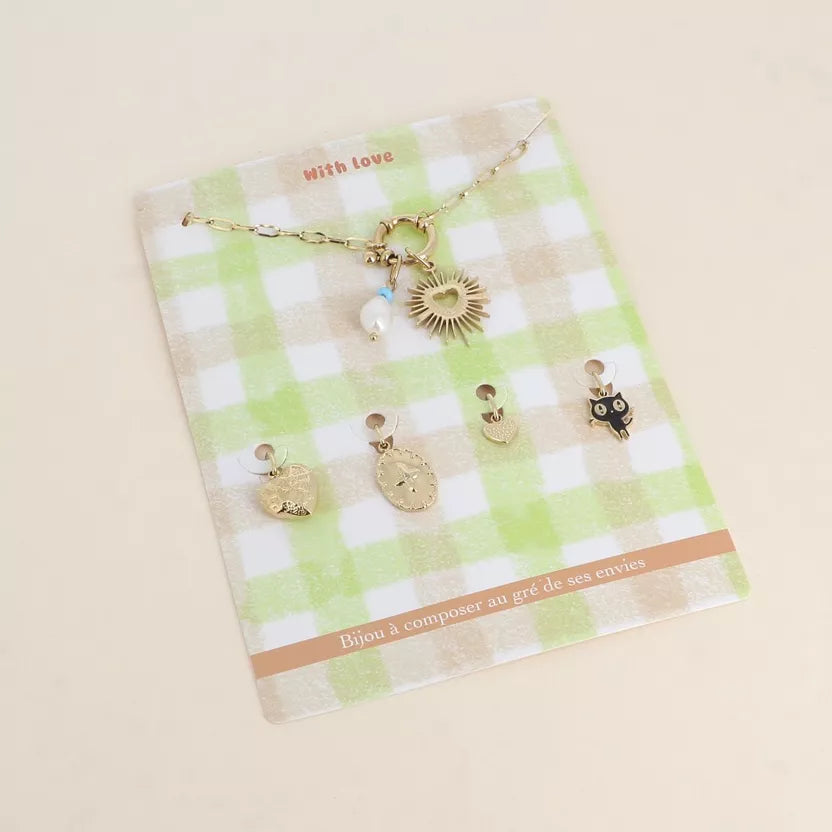 Cartelette WITH LOVE collier et 6 charms  Bohm Paris