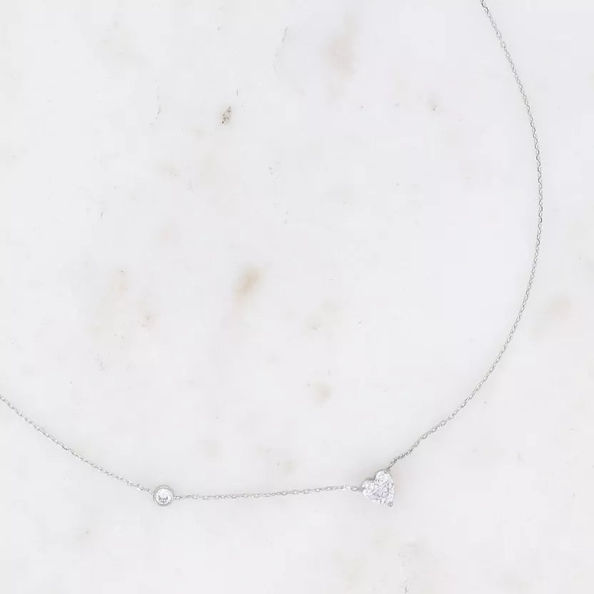 Collier - Cristal Cœur & Oxyde de Zirconium | Bohm Paris