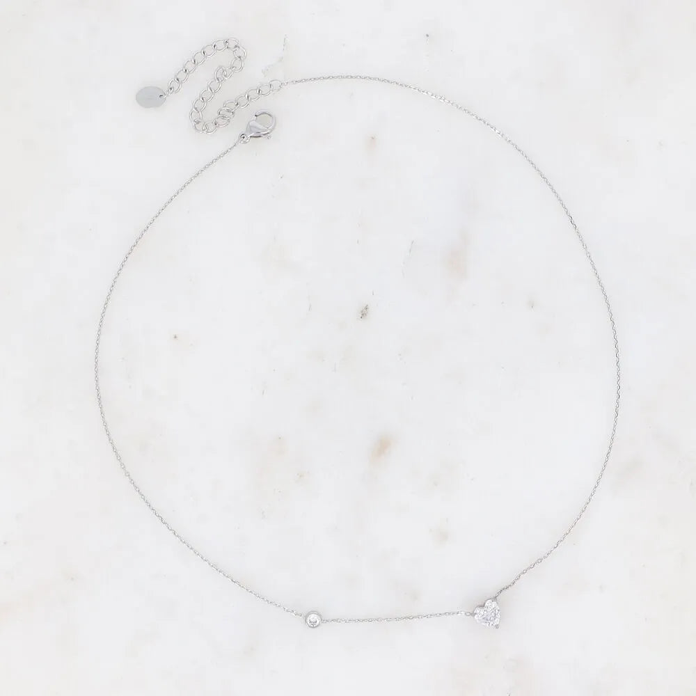 Collier - Cristal Cœur & Oxyde de Zirconium | Bohm Paris