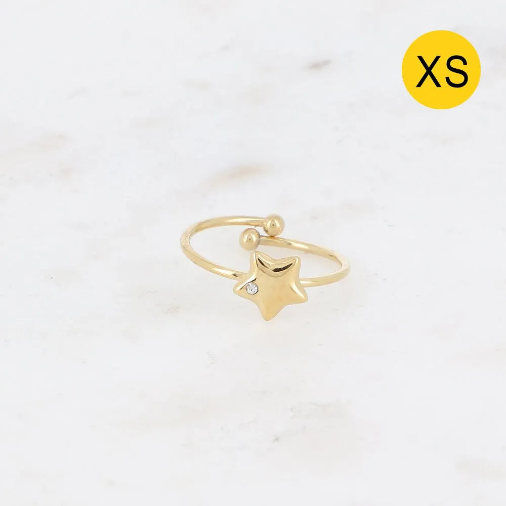 Bague XS - Petite Étoile & Oxyde de Zirconium | Acier Inoxydable