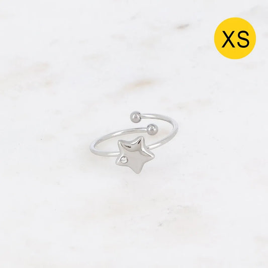 Bague XS - Petite Étoile & Oxyde de Zirconium | Acier Inoxydable
