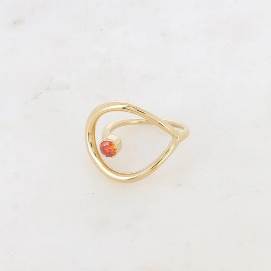 Bague Ajourée & Cristal Taillé | Acier Inoxydable Ajustable