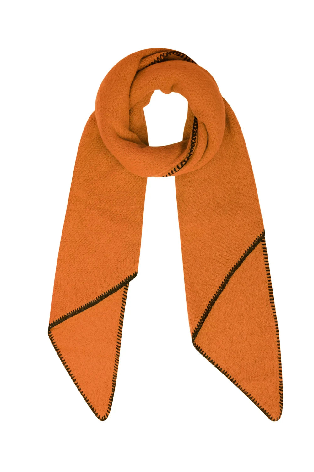 🧣 Écharpe femme douce couleur chaude – Finition contrastée - Le monde de MI