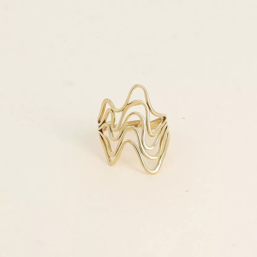 Bague large Oriane - 5 anneaux ondulés Bohm Paris