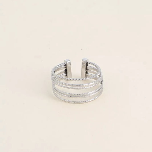 Bague 6 anneaux lisses et striés  Bohm Paris