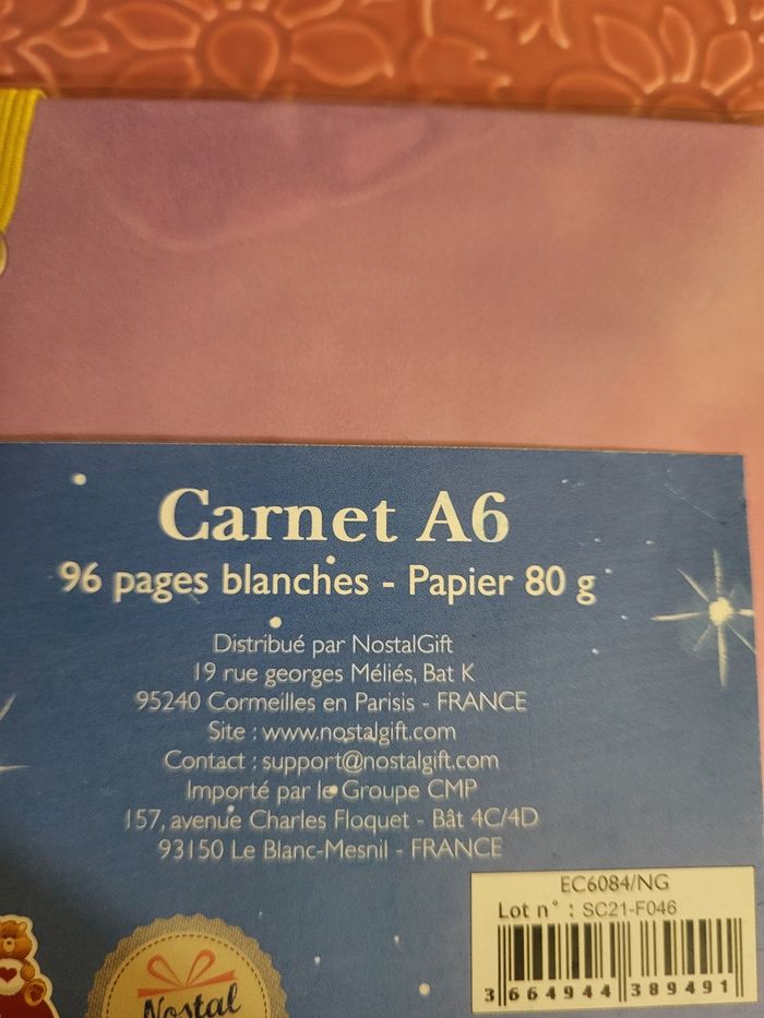 Bisounours - Carnet de note format A6