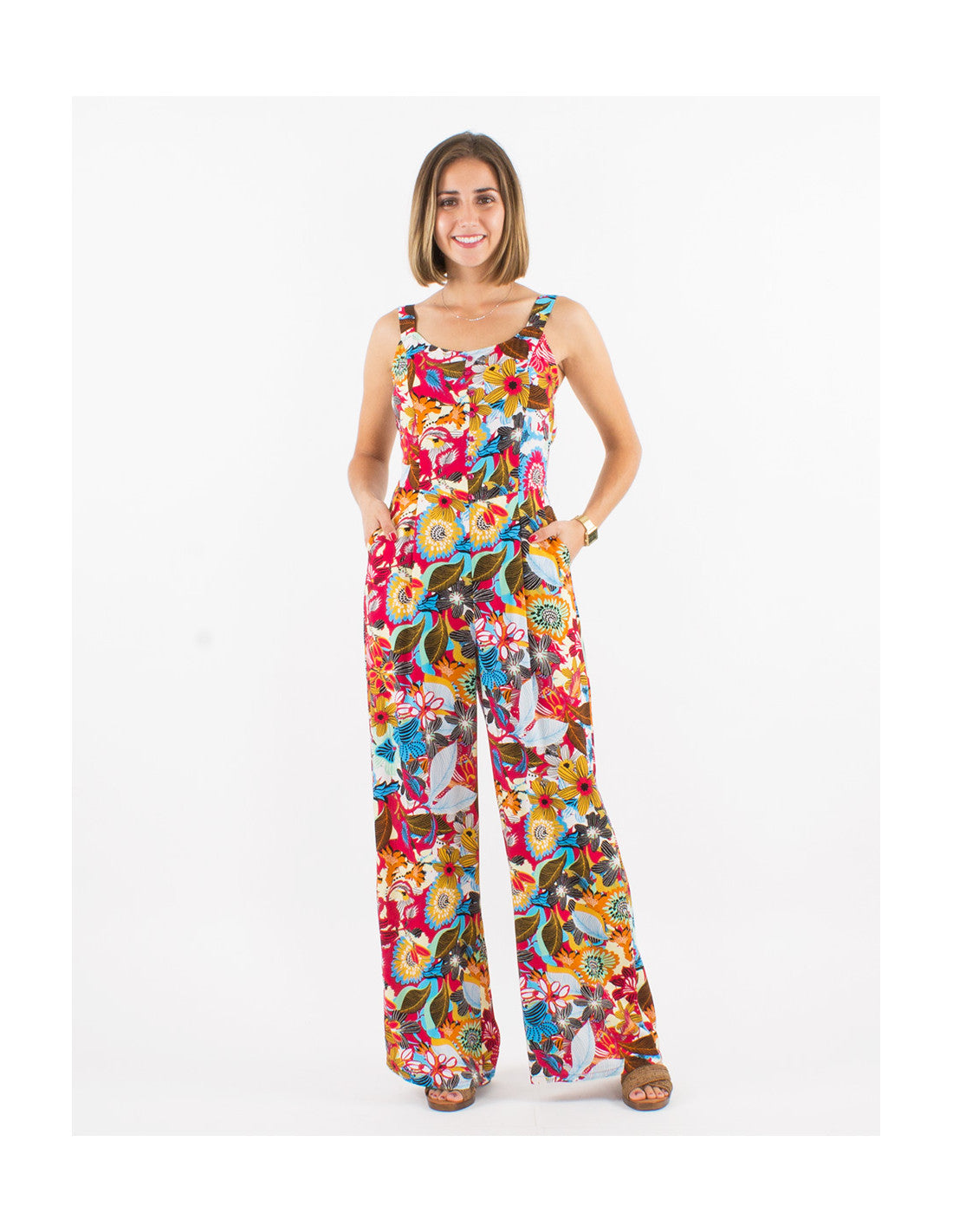 Combinaison pantalon hippie avec dos nu