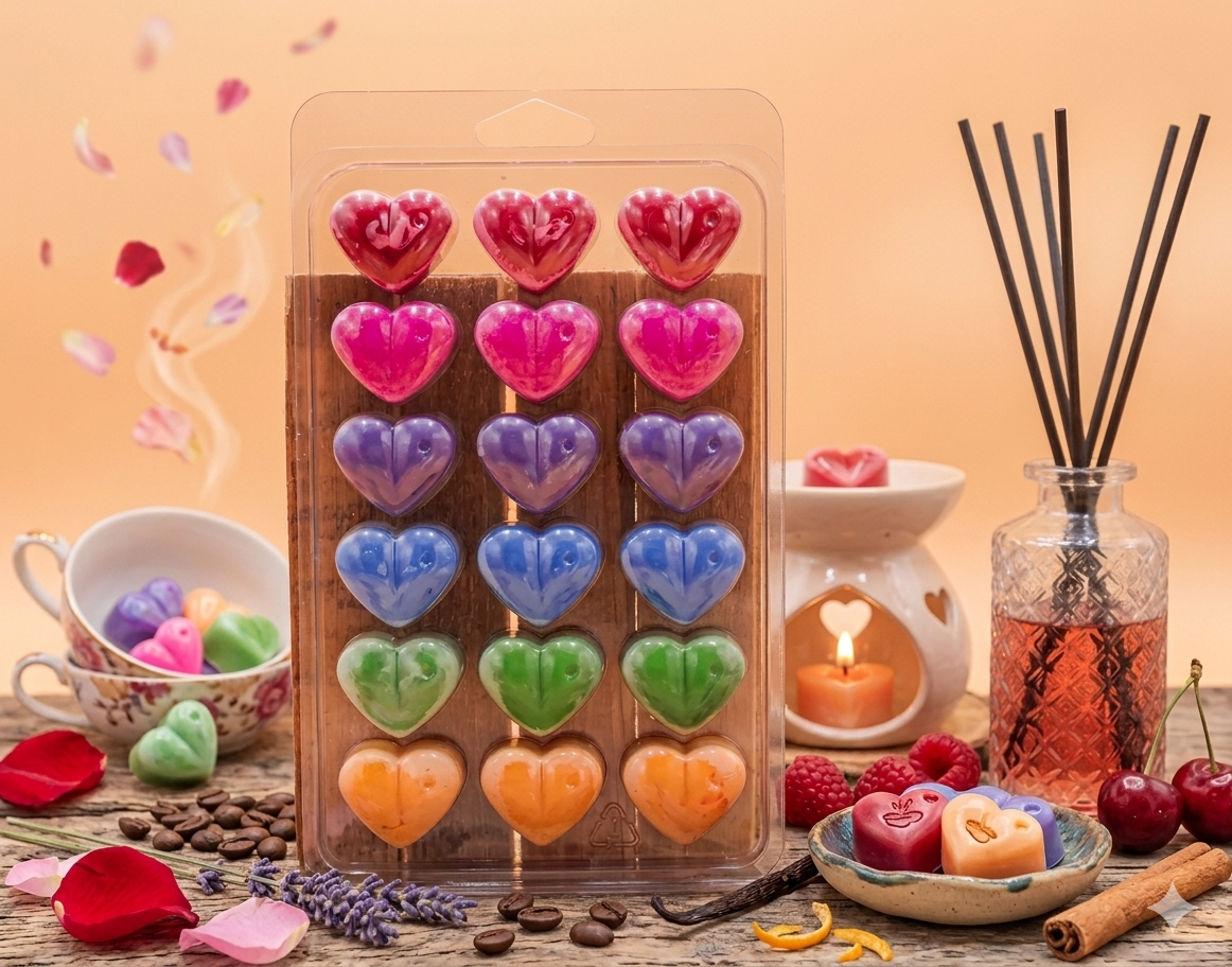 Coffret de 18 fondants parfumés en forme de coeur