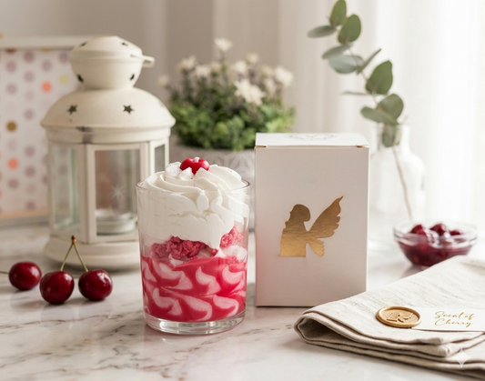 Bougie gourmande artisanale parfum cerise  100% végétale