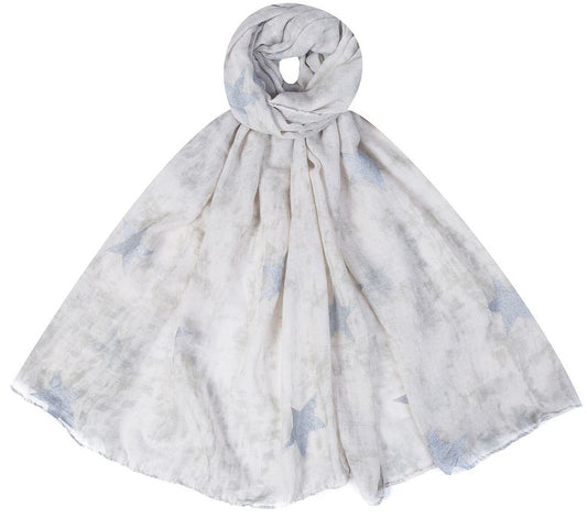 Foulard étoiles argentées brillantes