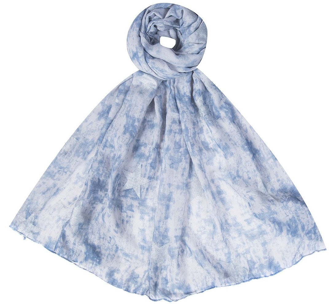 Foulard étoiles argentées brillantes