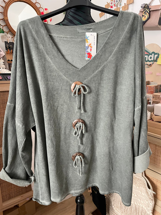 sweat gris délavé