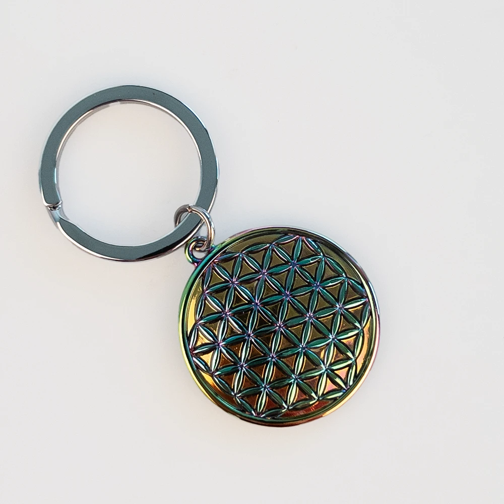 Coffret fleur de vie comprenant un marque page et un porte clé