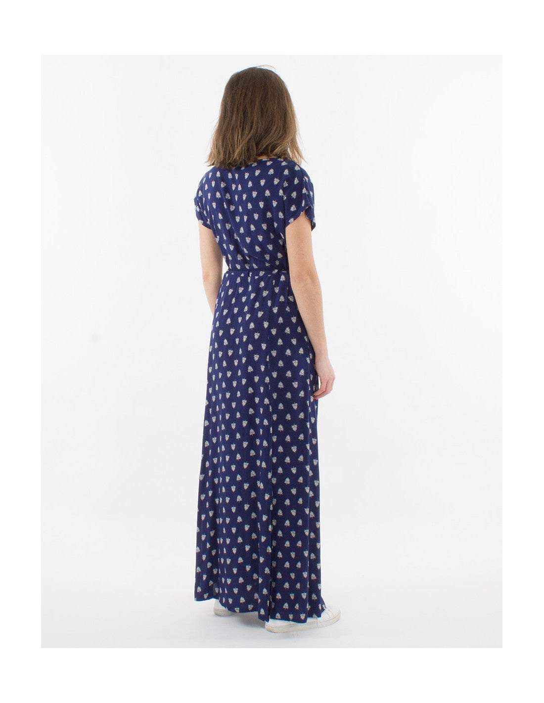 Robe longue d'été fendue boho à plumes