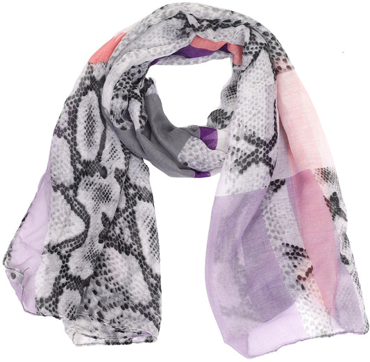 Foulard serpent rose et violet