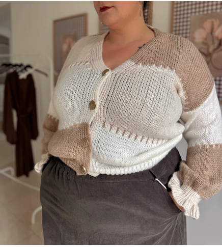 Gilet avec boutons 3 couleurs romantique