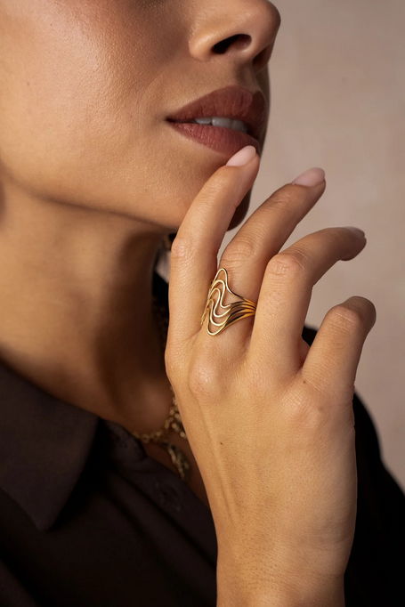 Bague large Oriane - 5 anneaux ondulés Bohm Paris
