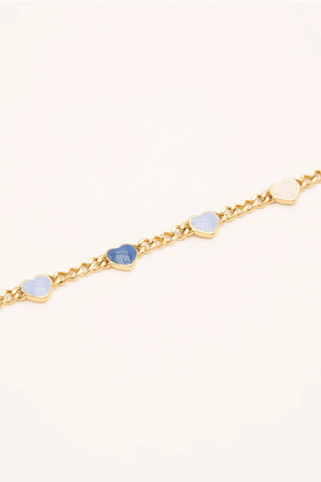Bracelet Elisca - Maille Gourmette & Cœurs Émail | Bohm Paris