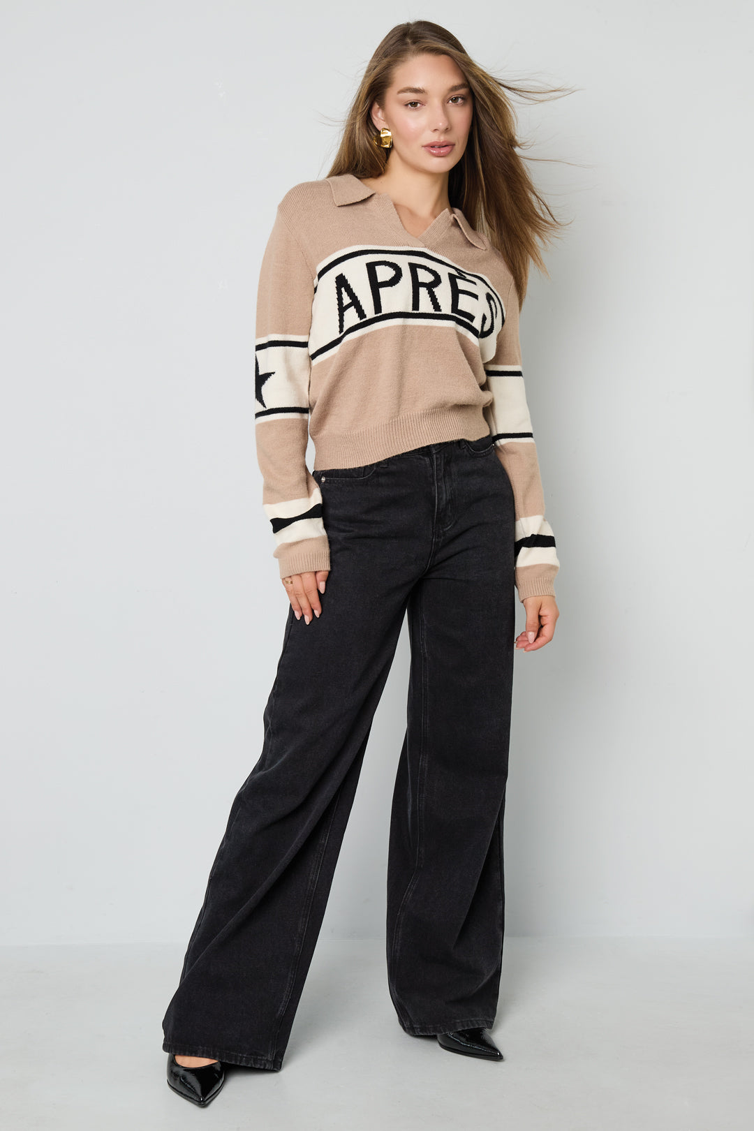 Tricot en Fibre de Polyester Femme Pulls Casual Lettres