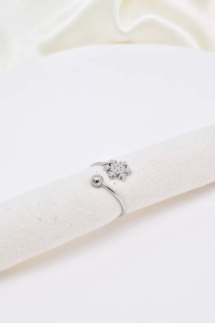 Bague en acier inoxydable flocon de neige