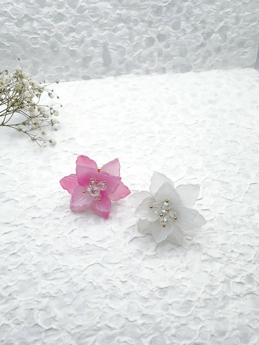Bague fleur en acier inoxydable