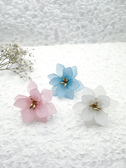 Bague fleur en acier inoxydable