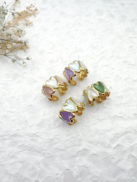 Bague coeur en acier inoxydable