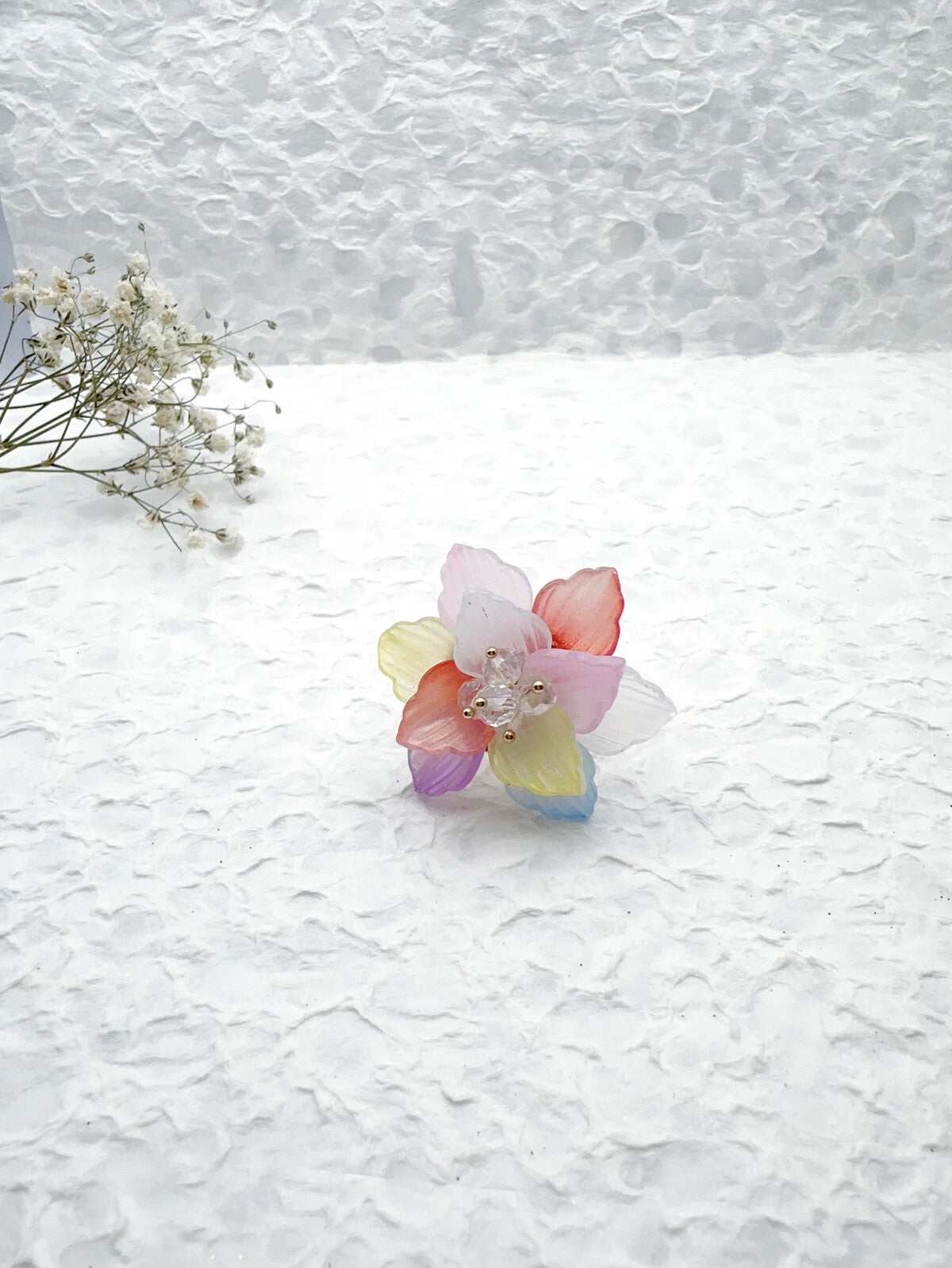 Bague fleur en acier inoxydable
