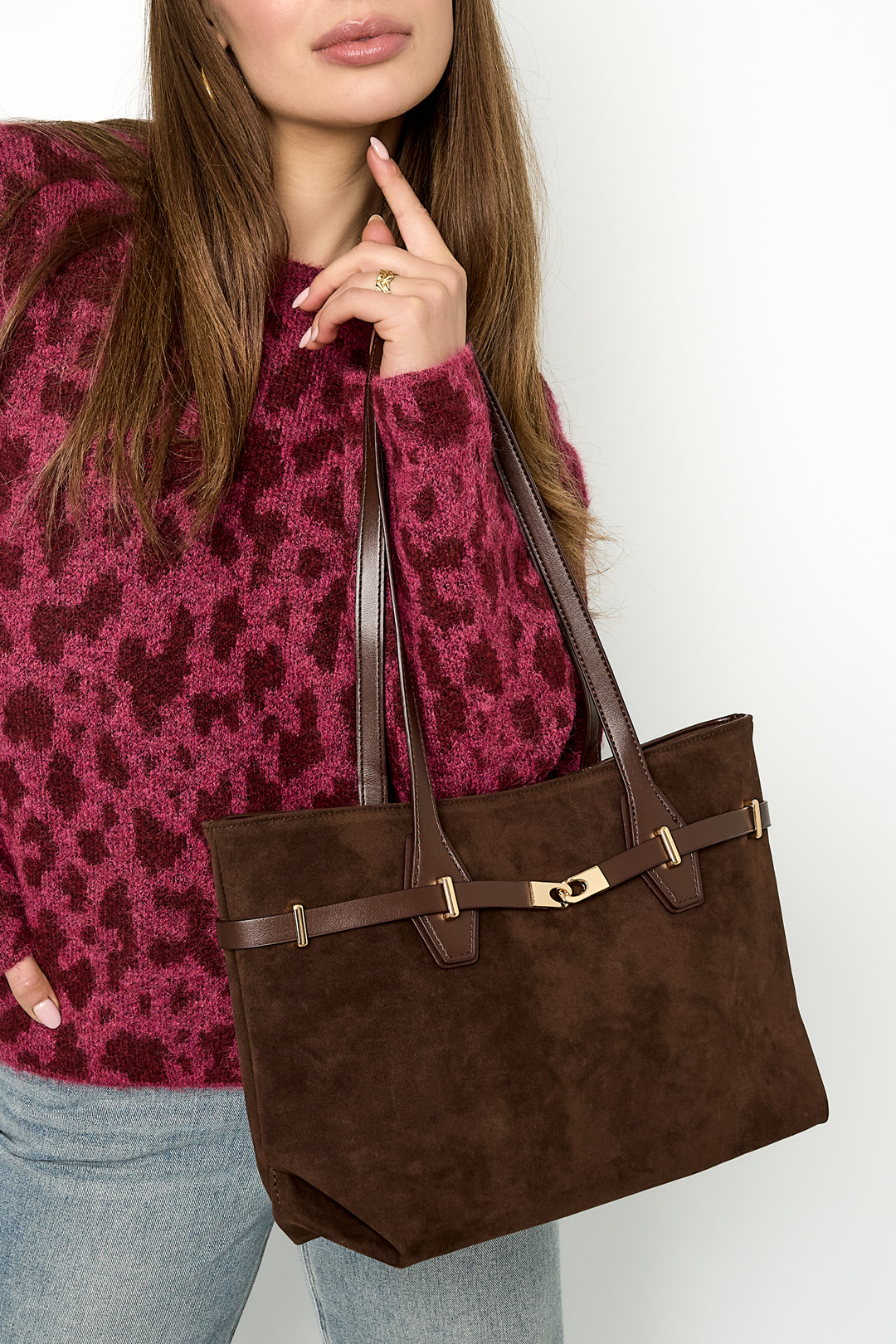 Sac à main suede chocolat