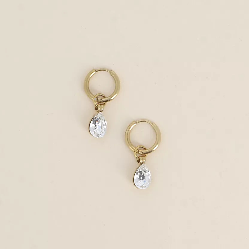 Boucles d'oreilles ornées de cristaux de Swarovski® Goutte Bohm Paris
