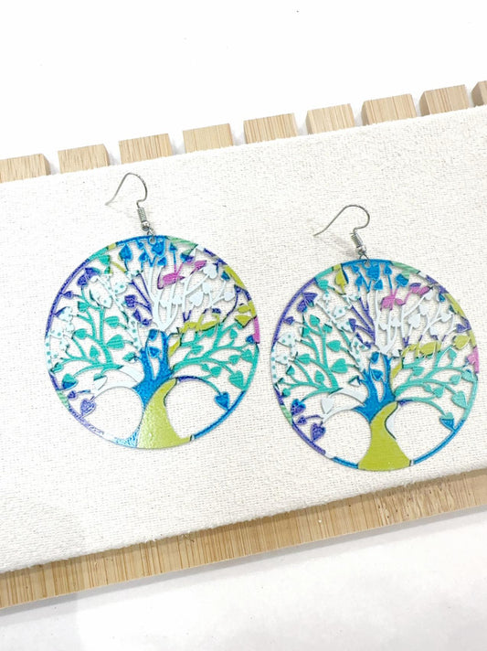 Boucles d'oreilles filigrane fantaisie arbre de vie