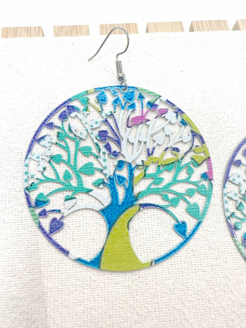 Boucles d'oreilles filigrane fantaisie arbre de vie